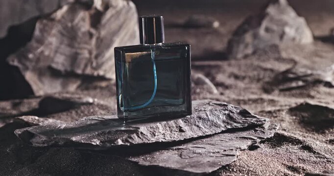 Intense blue perfume in environment rocks and volcanic sand.