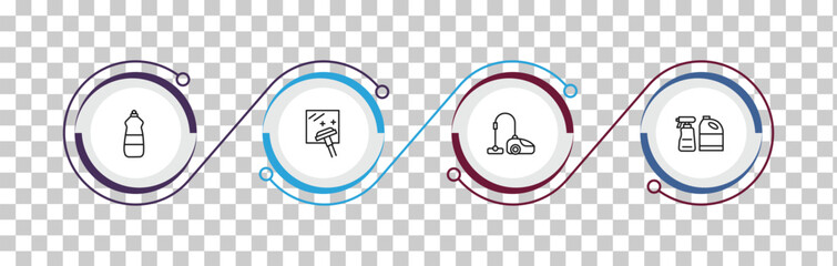 outline cleaning icons set - dishwashing detergent, window cleanin, hoover, cleaning products. editable vector for web and mobile ui © IconArt