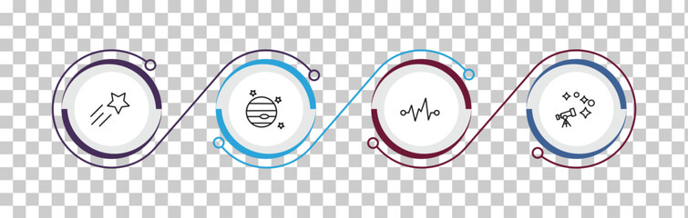 outline astronomy icons set - shooting star, venus with satellite, magnitude, astronomy. editable vector for web and mobile ui © IconArt