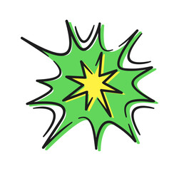 Fototapeta premium Explosion Burst Shape With Spiky Outline Cartoon