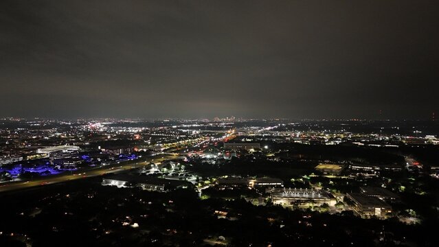 Night time view of city 
