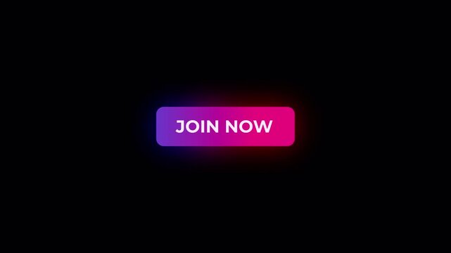 Gradient style join now button animation with neon glow effect on dark background.