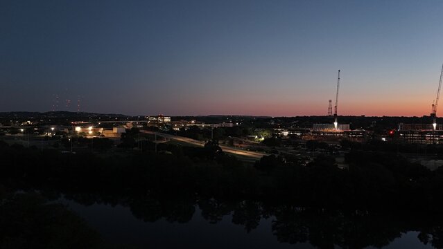 Night time view of city 