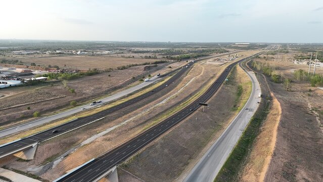 Aerial view of highway