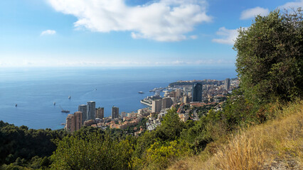 Fototapeta premium Monaco city view on the French Riviera, Provence-Alpes-Cote d'Azur France, Europe.