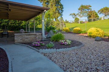 Obraz premium Backyard home and garden California.