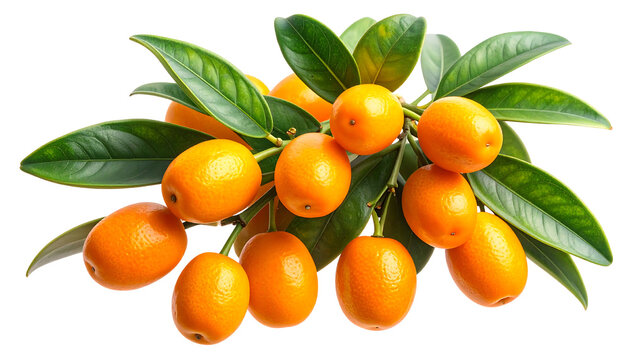 Premium organic citrus kumquat branch, perfect for agricultural product marketing and packaging design.