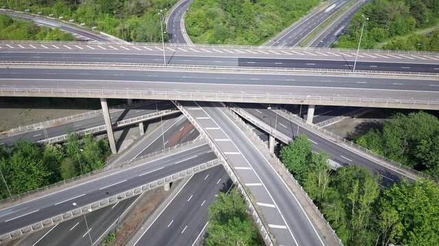 Daytime Hyperlapse Over Intricate Highway Interchange