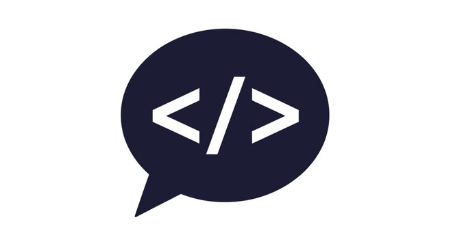 HTML code in speech bubble vector illustration