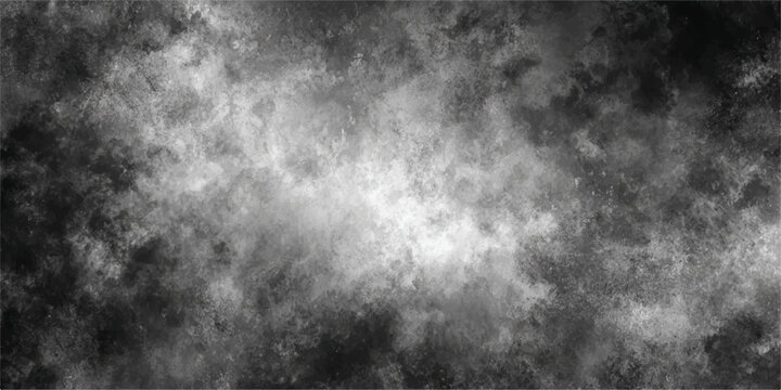 Dark grunge metal background with heavy blue smoke and storm clouds in a misty night sky