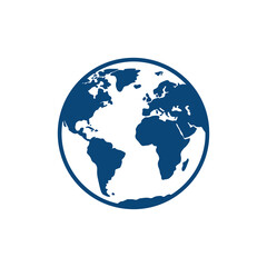 Fototapeta premium Planet Earth Globe Icon Showing Atlantic Ocean and Continents