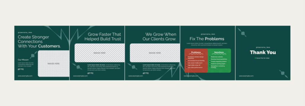 Set of Clean modern and gradient Editable Microblog carousel template for social media, Instagram carousel post, LinkedIn carousel post Template