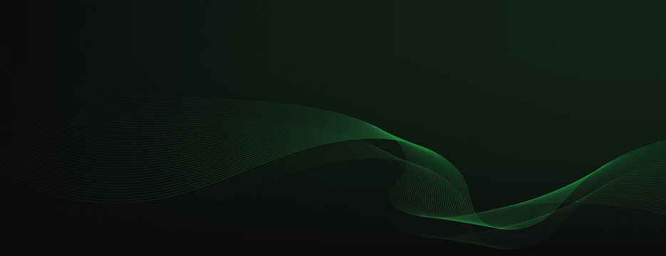 Dark green gradient background with flowing wave lines and smooth texture