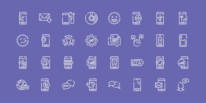 discussion outline icon set featuring outgoing call, mobile phone with auriculars, edit document, chief icons.