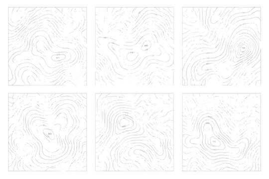 Abstract topographic contour lines representing elevation and terrain variations