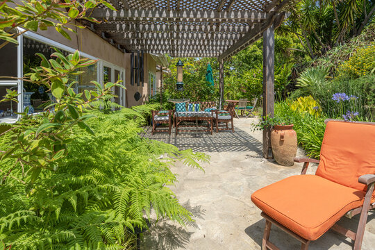 Backyard home and garden California.