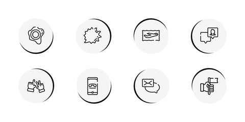 Fototapeta premium marketing & growth outline icon set featuring seals, shout, air service, followers icons.