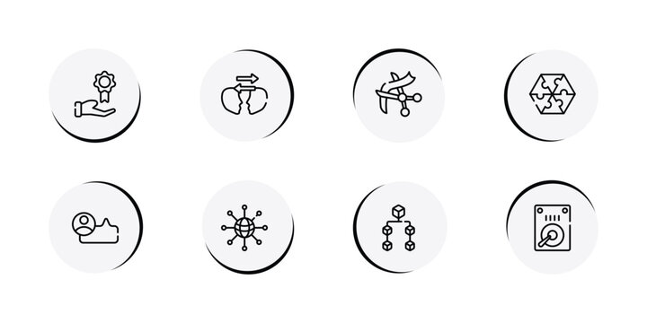 taxes outline icon set featuring casino chip, accountant, wholesaler, confirmation icons.