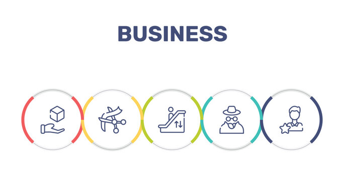 business outline icon set featuring payment method, wholesaler, pen container, peer to peer icons.