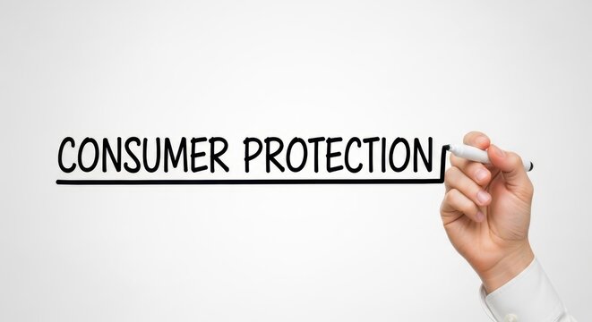Consumer Protection Text Written on Whiteboard