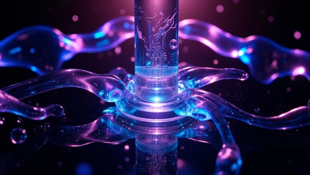 Cyber Glass and Liquid Acrylic Cyberpunk Tech