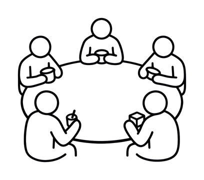 PNG Team meeting round table illustration.