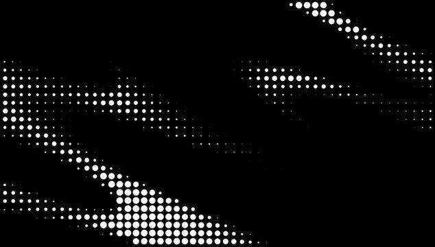 Abstract monochrome halftone dots animation, seamless black and white gradient circle pattern, futuristic digital motion background, dynamic geometric texture, modern technology loop, graphic overlay 