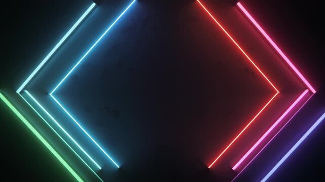 LEDライト 幾何学パターンが色が変化 シームレスループ動画背景 16:9 4K