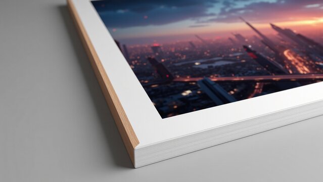 3D Rendered Horizontal Mockup 3x4 Poster Frame Close Up