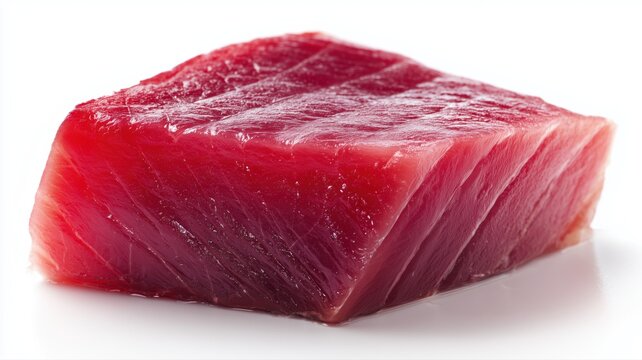 新鮮な赤身のマグロの切り身。料理や寿司、刺身の素材として使える食材