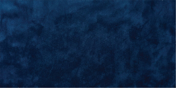 An old dark blue grunge concrete wall texture with a rough black stone surface and vintage paper pattern creates a blank dirty backdrop for a weathered design
