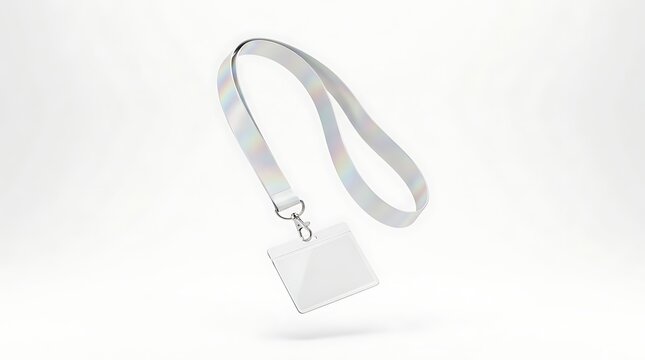 Isolated blank id badge lanyard mockup for staff identification corporate event access and security clearance passes