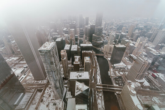 View from the St Regis Tower, 91st Floor, Chicago, Illinois, United States 