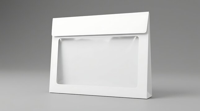Blank white shipping pouch mockup for adhesive return labels or delivery documents for ecommerce logistics and packaging