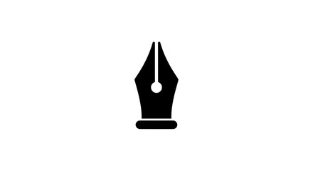 Fototapeta premium Black Fountain Pen Nib Icon Isolated on White Background 1.