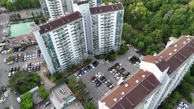 인천시 연수구 연수동 연수선도지구 대우아파트, 주공아파트. 일대. An old Korean apartment,  a planned redevelopment area, Yeonsu, Incheon, South Korea