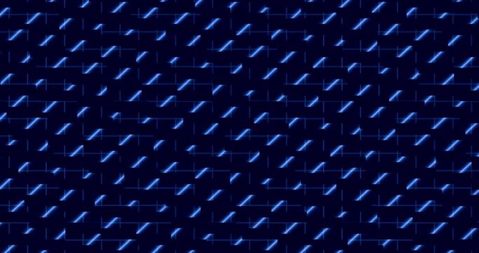 Abstract geometric pattern with glowing diagonal light streaks on dark background.