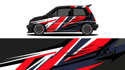 Obraz premium Car with racing stripes design.