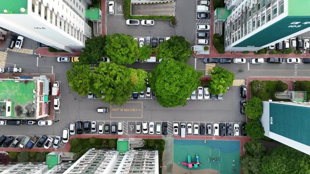 인천시 연수구 연수동 연수선도지구 대우아파트, 주공아파트. 일대. An old Korean apartment,  a planned redevelopment area, Yeonsu, Incheon, South Korea
