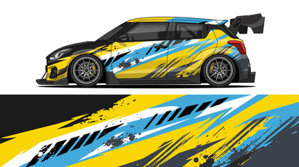 Yellow and blue racing car design. © IP STOCK