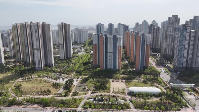 Korean new apartment, Song-do, Yeonsu, Incheon, South Korea
