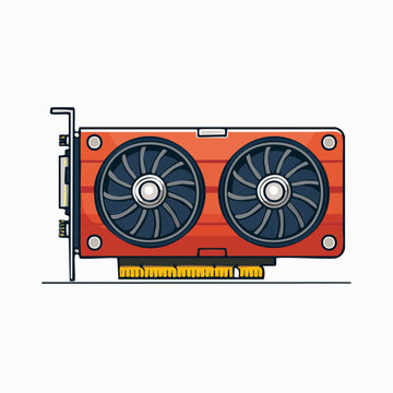 Illustration of a Dual-Fan Graphics Card
