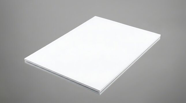 Blank white paper document mockup for academic transcript or certificate stationery presentation on soft grey background