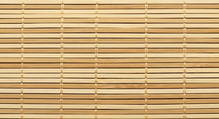 Obraz premium Close-up of a natural bamboo mat texture background.