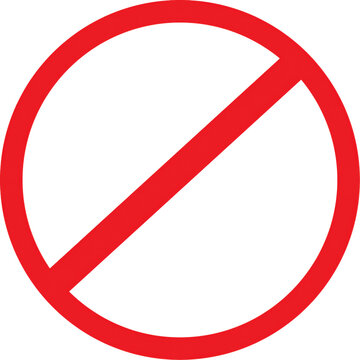 Red prohibition symbol icon isolated on transparent background