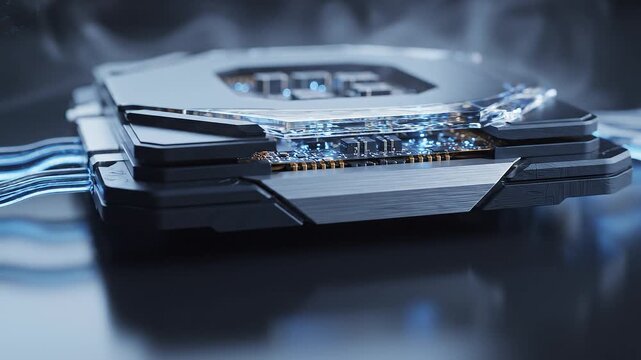 High Performance Futuristic CPU Processor with Cooling Vapor