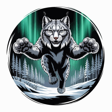 Gray Lynx Feline Mammal Animal.