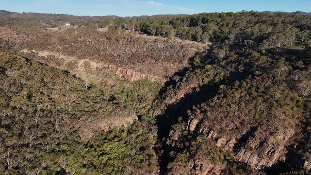 Woodforde, Adelaide Hills, South Australia &ndash; 4K Aerial Drone Footage of Morialta Conservation Park, Rocky Cliffs, Bushland Trails, Waterfall, Wilderness Canyon and Natural Landscape