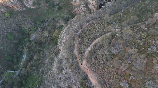 Morialta Conservation Park, Woodforde, Adelaide Hills, South Australia &ndash; 4K Aerial Drone Footage of Rocky Cliffs, Bushland Trails, Wilderness Canyon and Natural Landscape