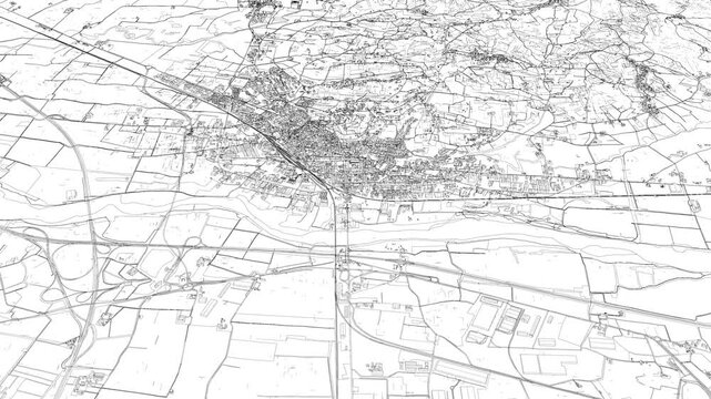 3D looped animation of city - Tortona Italy